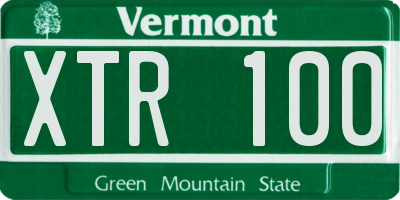 VT license plate XTR100