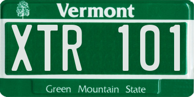 VT license plate XTR101