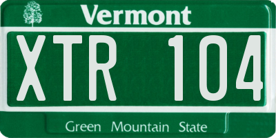 VT license plate XTR104