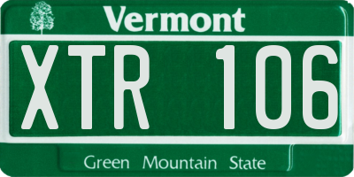 VT license plate XTR106