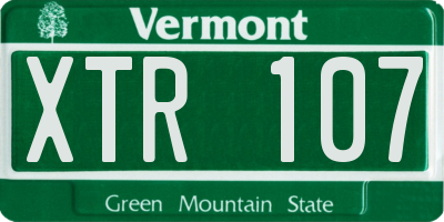 VT license plate XTR107