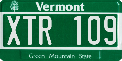 VT license plate XTR109