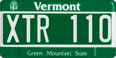 VT license plate XTR110