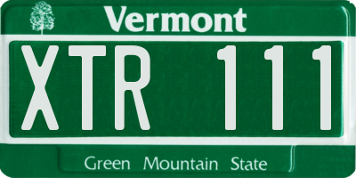 VT license plate XTR111