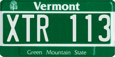 VT license plate XTR113