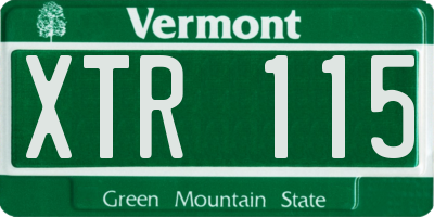 VT license plate XTR115