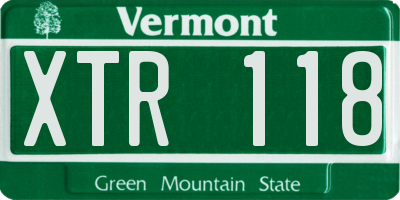 VT license plate XTR118