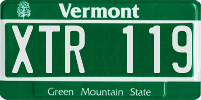 VT license plate XTR119