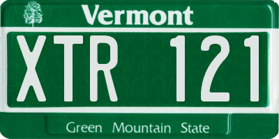 VT license plate XTR121