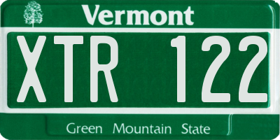 VT license plate XTR122