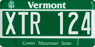 VT license plate XTR124