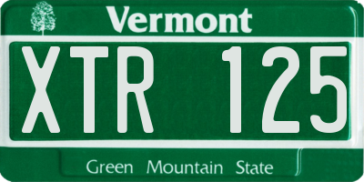 VT license plate XTR125