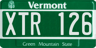 VT license plate XTR126