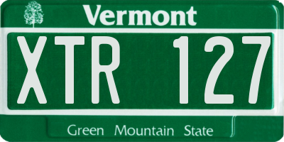 VT license plate XTR127