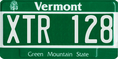 VT license plate XTR128