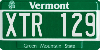 VT license plate XTR129