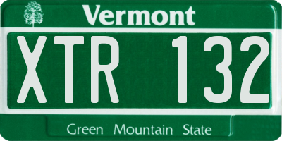 VT license plate XTR132