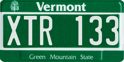 VT license plate XTR133