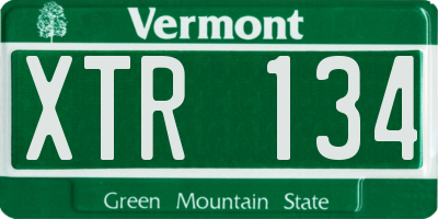 VT license plate XTR134