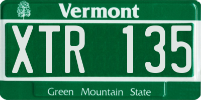 VT license plate XTR135