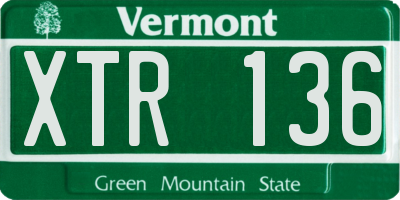 VT license plate XTR136