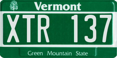 VT license plate XTR137