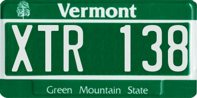 VT license plate XTR138
