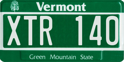 VT license plate XTR140