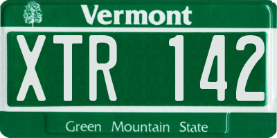 VT license plate XTR142
