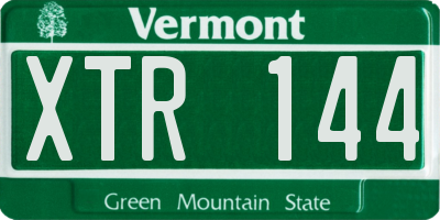 VT license plate XTR144