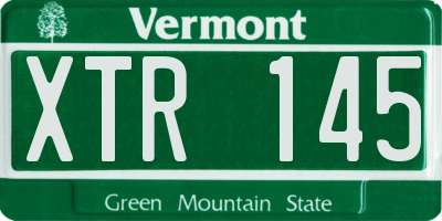 VT license plate XTR145
