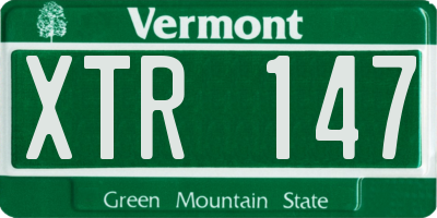 VT license plate XTR147