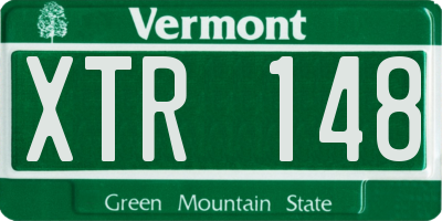 VT license plate XTR148