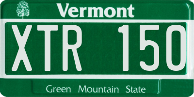 VT license plate XTR150