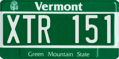 VT license plate XTR151