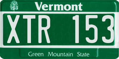 VT license plate XTR153