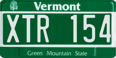 VT license plate XTR154