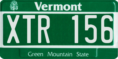 VT license plate XTR156