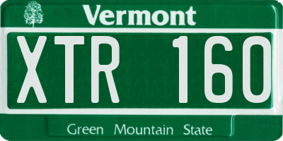 VT license plate XTR160