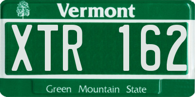 VT license plate XTR162