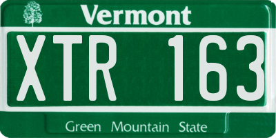VT license plate XTR163
