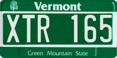 VT license plate XTR165