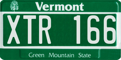 VT license plate XTR166