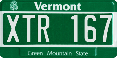 VT license plate XTR167