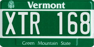 VT license plate XTR168