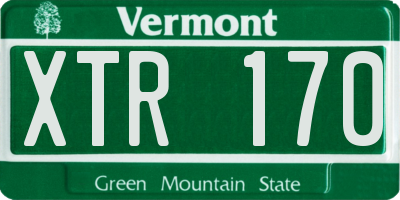 VT license plate XTR170