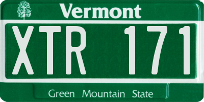 VT license plate XTR171