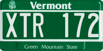 VT license plate XTR172