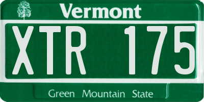 VT license plate XTR175