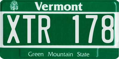 VT license plate XTR178